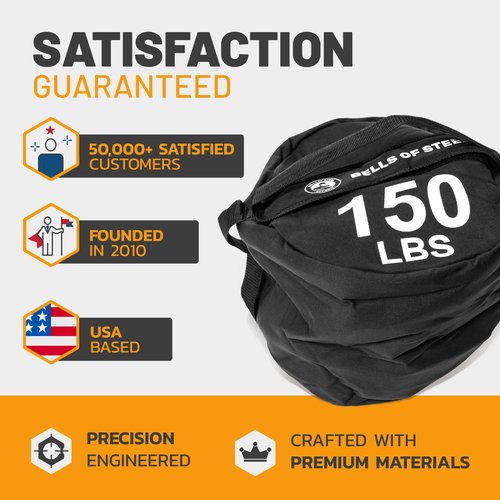 Sandbags for Working Out [Bells of Steel] Workout Sand Bag, Strongman, Commercial and Home Gym Sand Bags for Weight Training with Handles for Fitness - 100 lb