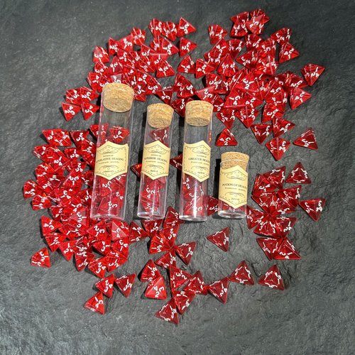 FourDragons 24 Pcs Red D4 Dice with 4 Pcs Healing Potion Bottle, Roleplaying D4 Polyhedral Dice Set Compatible with Dungeons and Dragons D&D RPG MTG Table Games