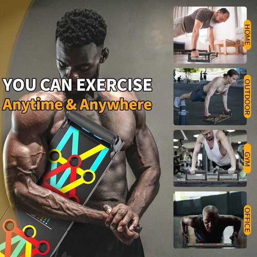 Push Up Board Exercise & Fitness Portable Foldable Strength Training Pushup Stands Home Workout Equipment Multi-Functional Fitness Floor Chest Muscle Exercise for Man and Women