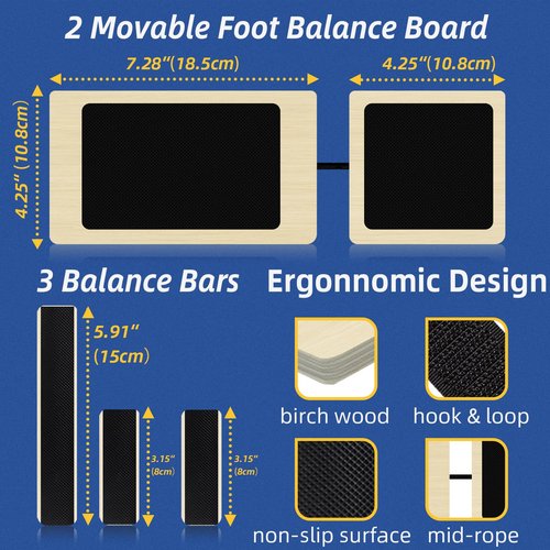 NOSIDAK Ankle Strengthener, Ankle Balance Board for Physical Therapy, Foot Trainer Posture Corrector, Foot Strengthener for Sprained Ankle, Foot Stretcher for Plantar Fasciitis Relief, Wobble Board