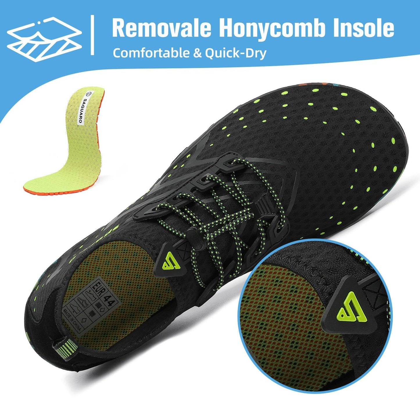Mishansha Water Shoes for Women Men, Quick-Dry Barefoot Swim Shoes with Drainage Holes, Lightweight Aqua Shoe for Beach Pool River Boating Yoga Walking