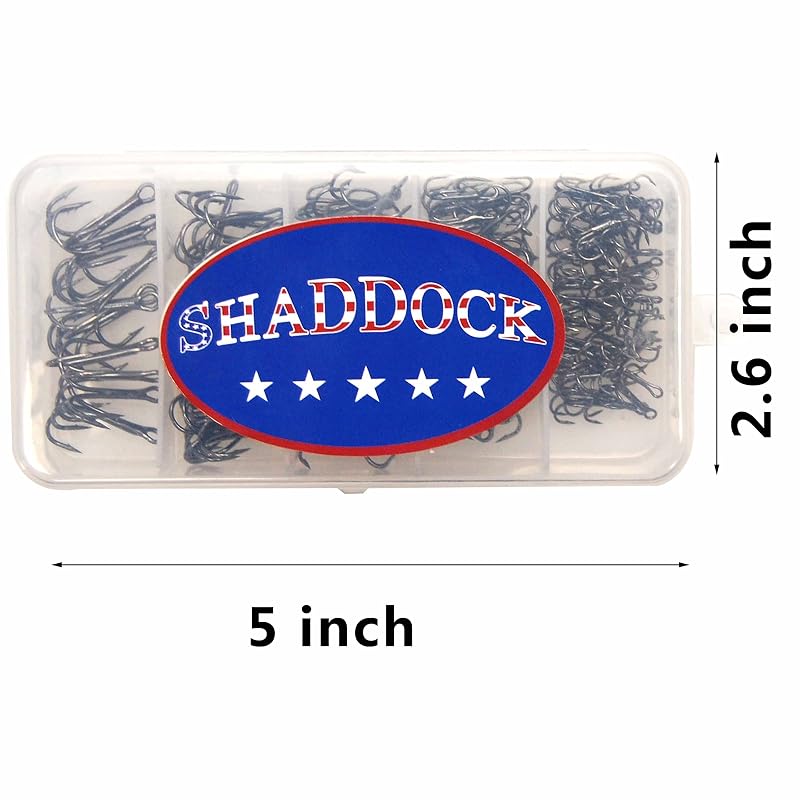 Black Treble Hooks Assortment Set 150 Pcs High Carbon Steel 4 6 8 10 12 Saltwater Freshwater