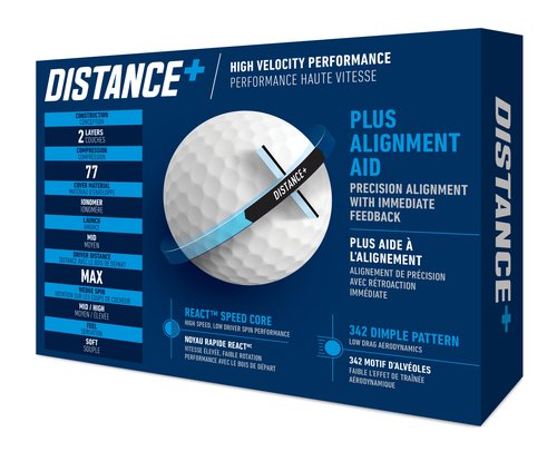 TaylorMade Golf 2021 TAYLORMADE DISTANCE+ DOZEN GOLF BALLS, WHITE