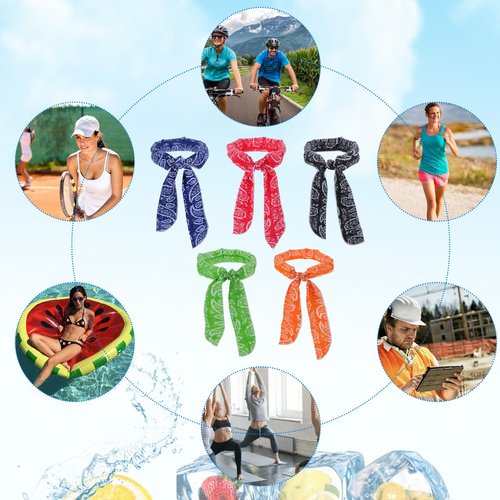 5 Pack Cooling Towel, Ultimate Instant Relief for Sports Fitness and Outdoor Activities Quick-Dry Lightweight and Breathable Fabric Perfect for Gym Yoga Running and Travel