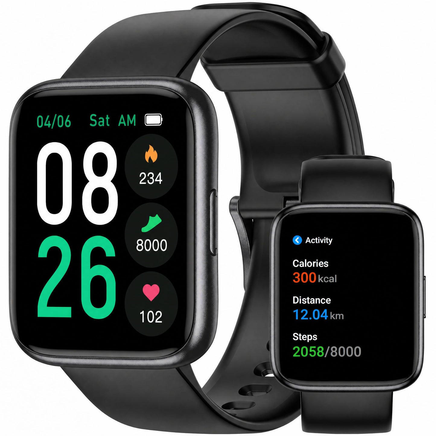 Senior Friendly Pedometer Watch, Fitness Tracker Waterproof Step Counter