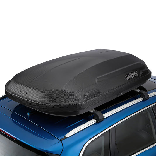 Garvee Rooftop Cargo Box Carrier, Dual-Side Opening Vehicle Hard-Shell Carriers, Roof Mount Travel Luggage Storage, 135 LBS Weight Capacity with Secure Straps&Keys, Black (11.5 Cubic)