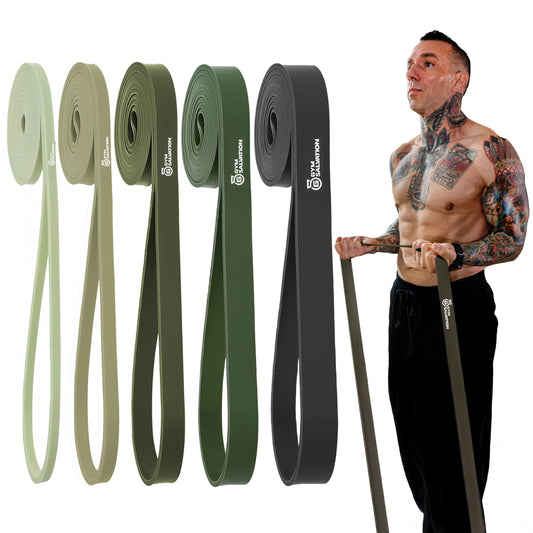 Gym Salvation 41-inch Loop Resistance Bands Set, 5 Pull Up Assist Bands for Strength Training & Working Out, Long Exercise Bands for Powerlifting, Mobility & Home Gym with Carry Bag