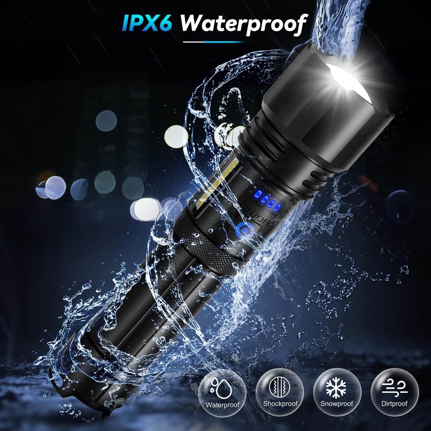 Sigoobal Flashlight LED Rechargeable Flashlights High Lumens, 99,000 LM Super Bright Powerful Flashlight, High Powered Flash Lights Waterproof Handheld Flashlights for Home Camping Hiking(2 Pack)