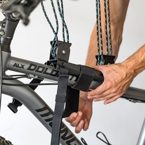 StoreYourBoard Bike Hoist, No-Slip Bicycle Ceiling Storage, Heavy-Duty Garage Pulley Lift System, Road, MTB, Fat Tire, Ebike Hanger