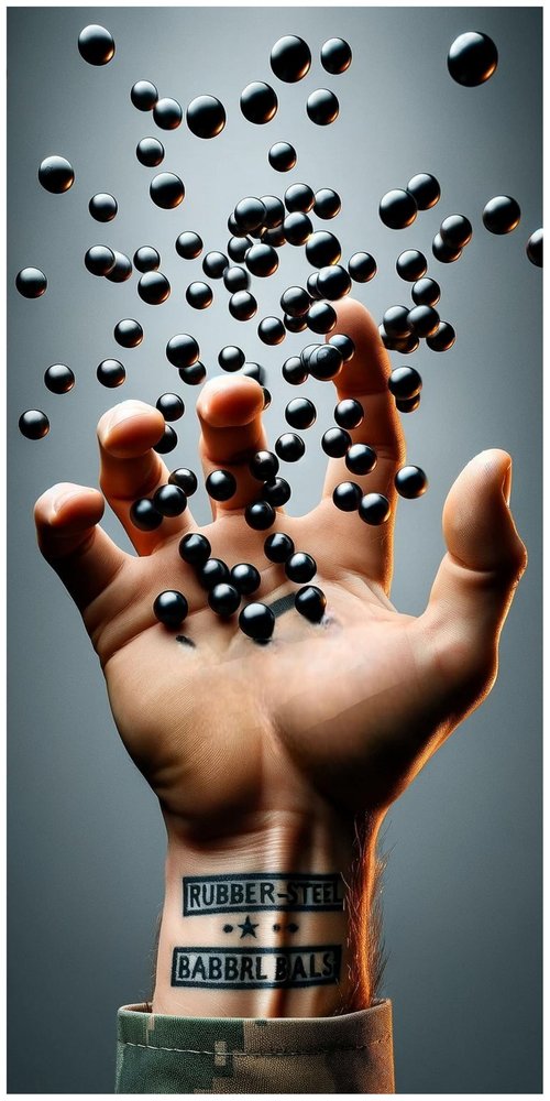 Rubber-Steel Balls 100 x Premium Quality Hard Mix Rubber Steel Balls 2.7 Grams Heavy Reusable Projectiles Paintballs Reballs Powerballs for Training Home Defense Pistols in 50 Caliber (S-Type)