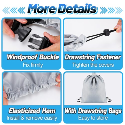 Beeplove 2pcs Waterproof Kayak Covers for Outdoor Storage - Dustproof Oxford Cockpit Protector, Keep Animals Away, for 10.2ft - 11.5ft