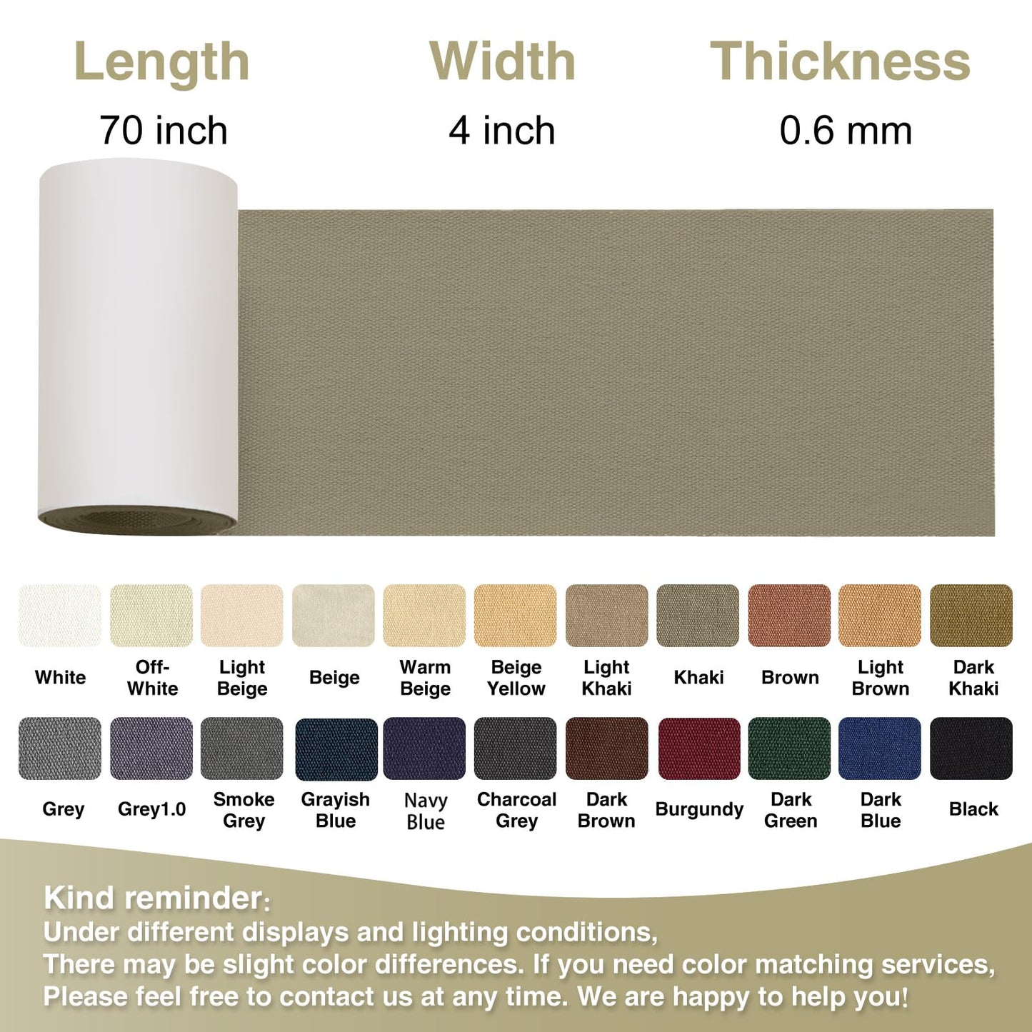 Gheeidau Canvas Repair Tape 4×70 Inch Waterproof Self-Adhesive Fabric Repair Patch for Repairing Boat Covers,Tents,Patio Umbrellas,Car Seats,Luggage,Sofas.(Khaki)