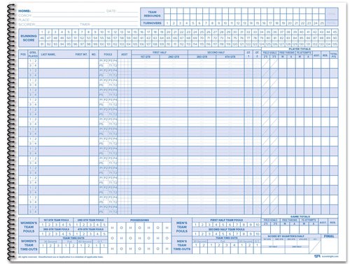 Score It Right Basketball Scorebook – 16-Player Men’s and Women’s Basketball Score Keeping Book – Basketball Game Score Book for Individual and Team Stats – 9.25 x 12-inch Hardcover Book