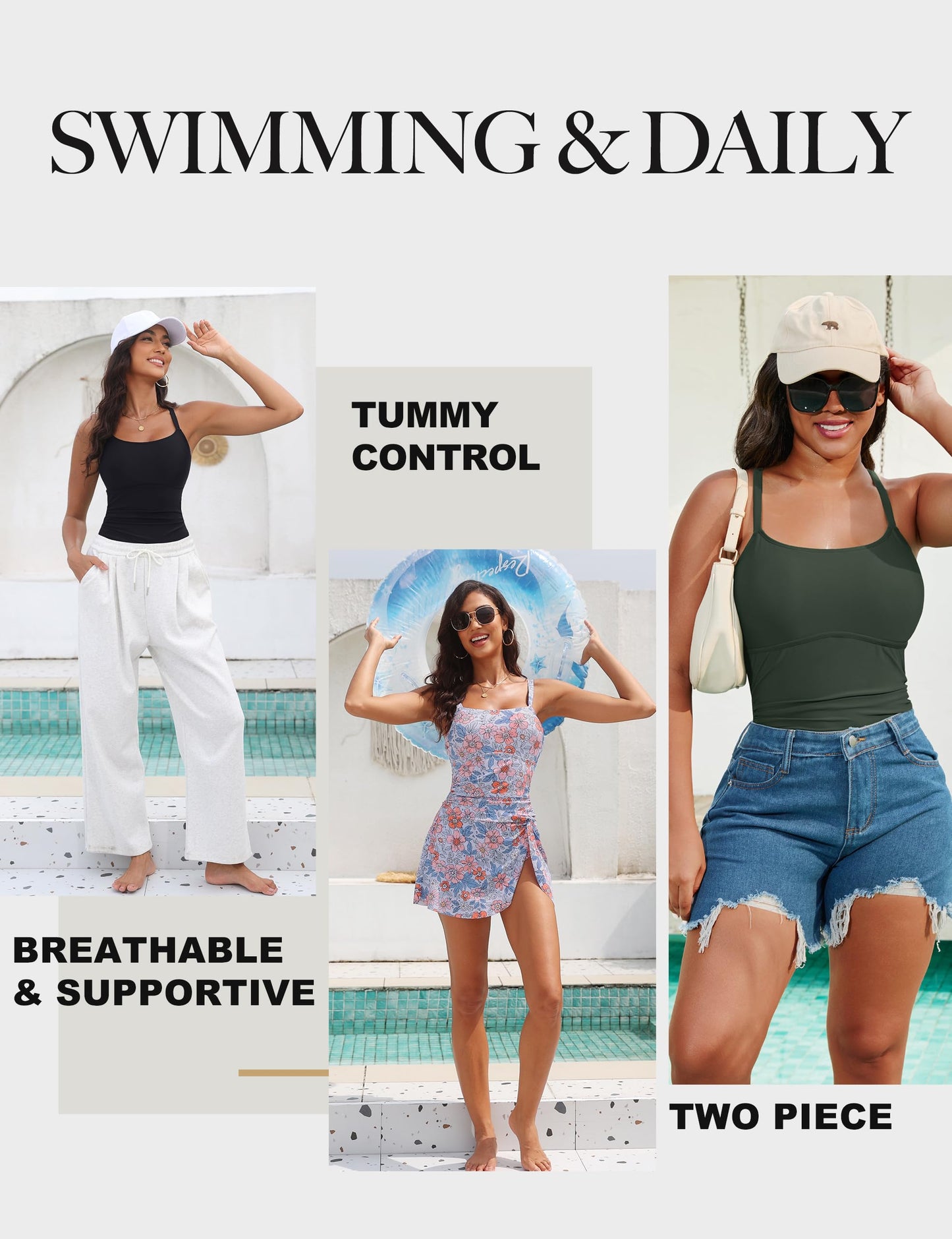 Blooming Jelly Womens Tummy Control One Piece Swimsuit Modest Swim Dress Skirt Slimming Bathing Suits 2026 2XL, Black