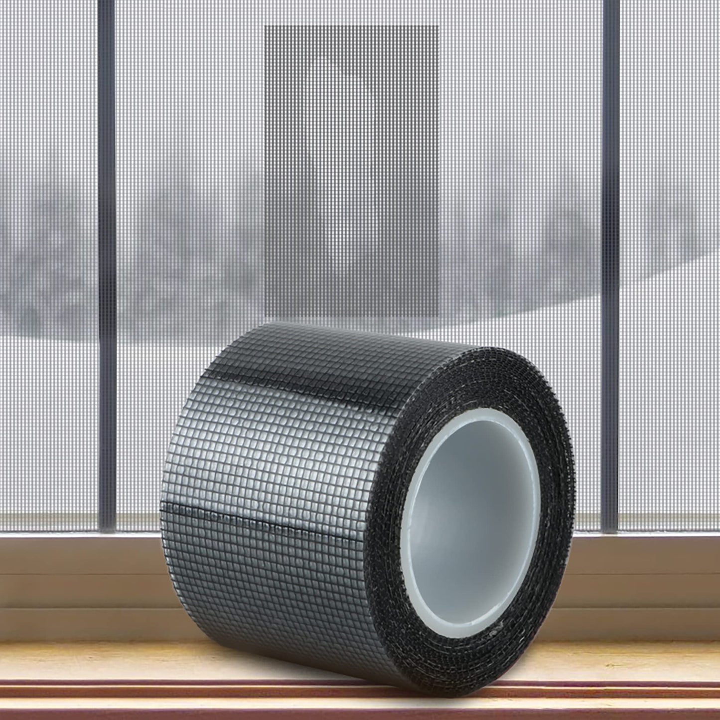 SANKEMU Window Screen Repair Kit 2 in X 16.5FT 3-Layer Strong Adhesive & Waterproof Tape Fiberglass Covering mesh, Repair for Window Screen and Screen Door tears Holes