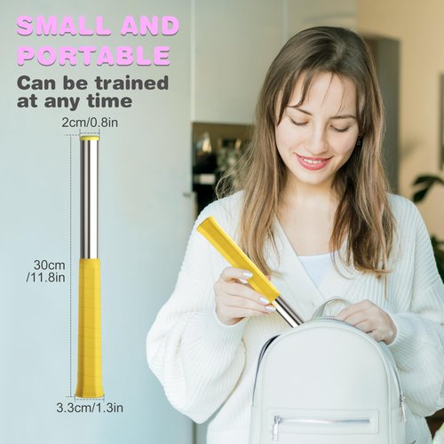 Moojay Badminton Racket Power Trainer with Magnetic Resistance 28N Swing Trainer, Sound Feedback for Correct Technique PP Handle, for Training, Fitness, and Professional Use - Yellow