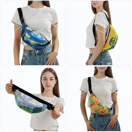 Large Fanny Packs for Women Running Fanny Pack Crossbody Bags for Women Adjustable Waist Belt Phone Bag with 2-Zipper Pockets & Zipper Closure Lightweight Design for Traveling Hiking Workout