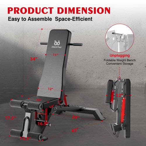 Adjustable Weight Bench - Workout Foldable Strength Training 1300lb Capacity Heavy Duty Weight Benches for Home Gym Exercises Incline Flat Decline Sit-Ups Full Body Workouts