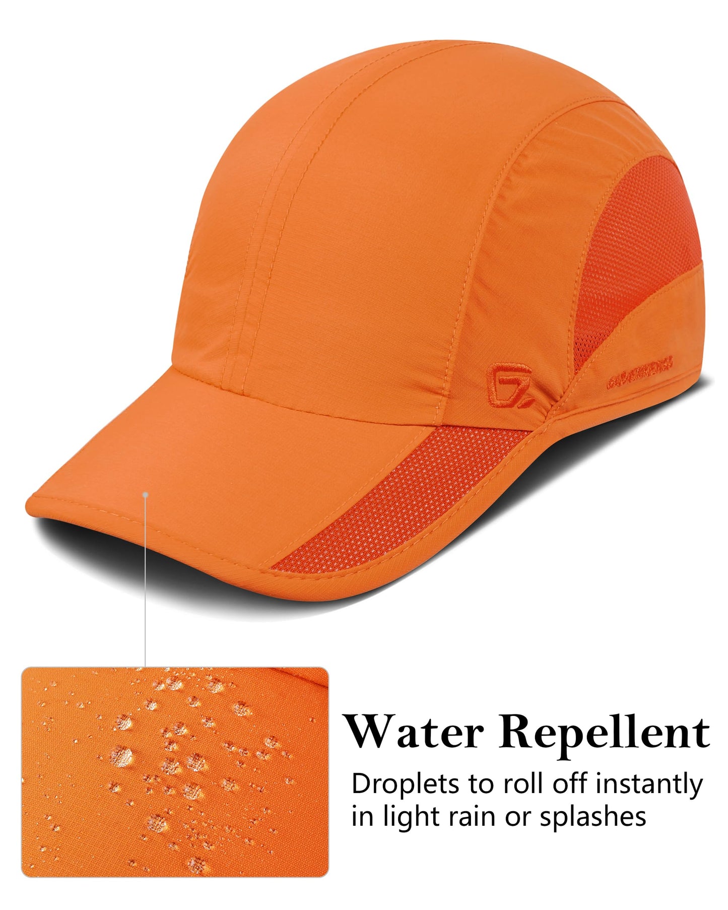 GADIEMKENSD Outdoor Running Hat Men's Dri Fit Cooling Baseball Cap UPF50 Quick Dry Golf Hats Breathable Mesh Sports Ball Caps for Workout Tennis Hiking 2Pack L Orange
