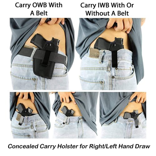 Concealed Carry Holster Metal Clip IWB OWB Holster Waistband Airsoft Pistol Handguns Holster for Right Left Hand Draw (Tan)
