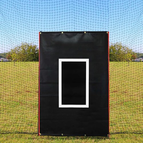 CORECISE Baseball Softball Cages Backstops with Strike Zone,Hitting Pitching Batting Cage Backstop,Baseball Hitting Backstop Mat,Pitcher Training Equipment Aid,Batting Cages Accessories