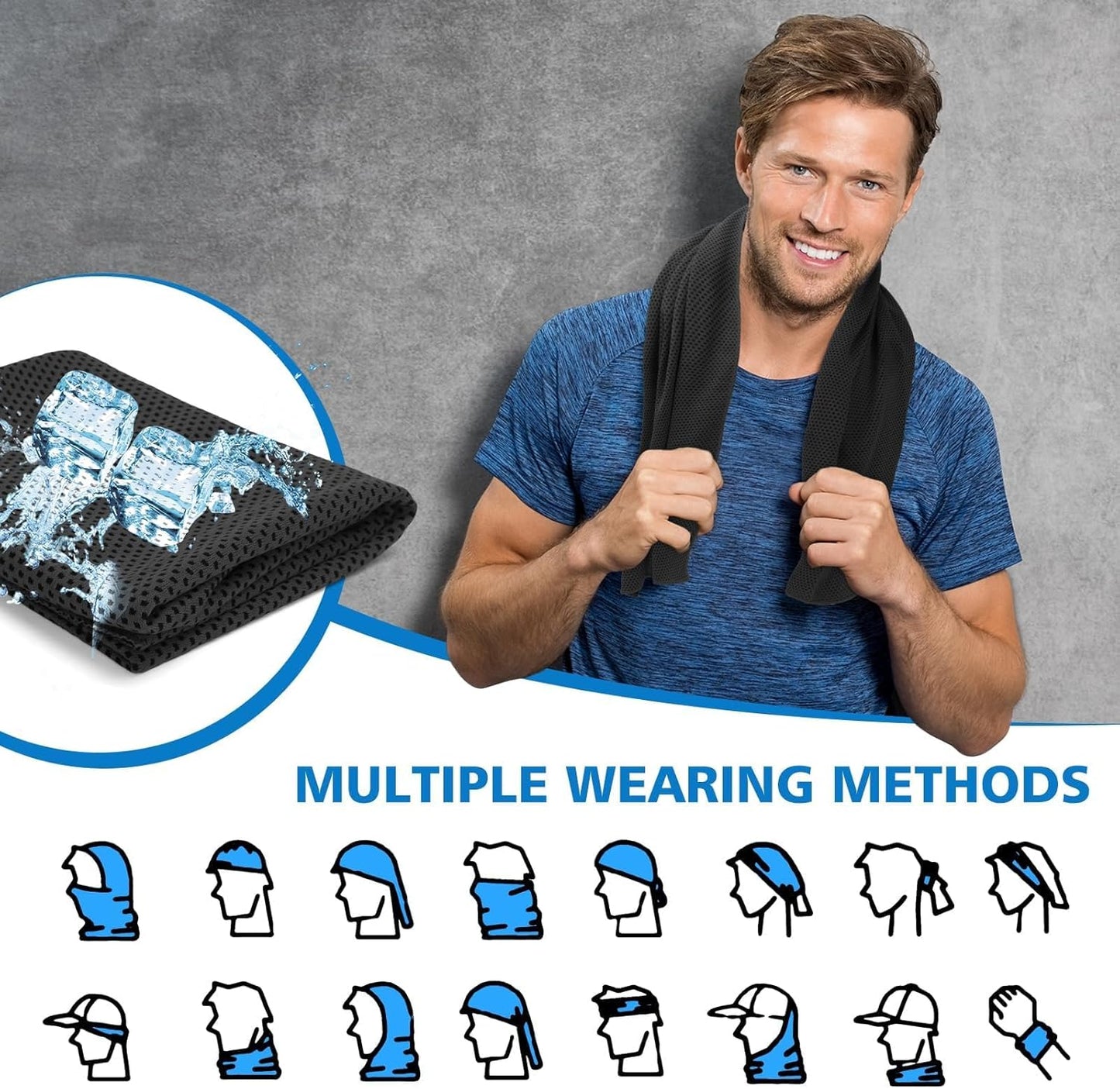 24 Pack Cooling Towels Bulk for Neck and Face 40"x12" Ice Cooling Sweat Rags Microfiber Soft Breathable Soft Chilly Towel for Yoga Golf Sport Running