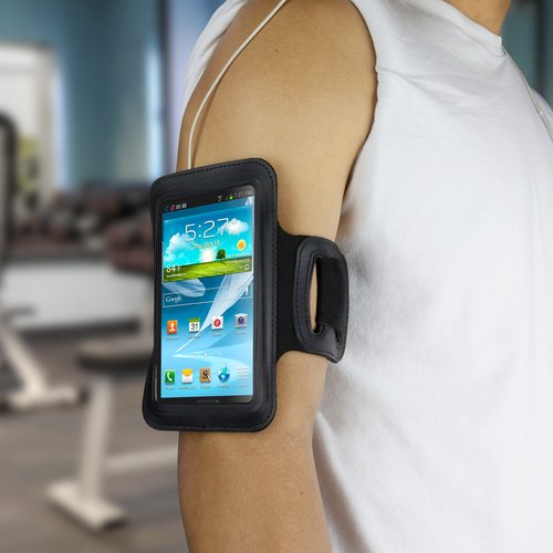 BoxWave Case Compatible with Pioneer XDP-300R - Sports Armband, Adjustable Armband for Workout and Running - Jet Black