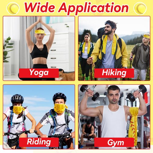 30Pcs Softball Cooling Towels for Neck and Face 40 x 12 Inch Softball Sports Team Gifts Workout Ice Towel for Gym Sweat Microfiber Breathable Chilly Bulk Neck Wraps for Athletes Camping Travel Outdoor