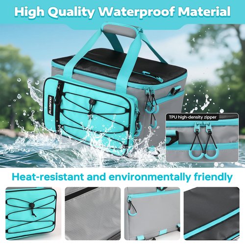 PLUSINNO Paddle Board Cooler, Waterproof SUP Cooler Durable PVC Material, Paddle Board Bag with TPU Zipper, 12-Pocket Fits 42 Cans, Paddle Board Accessories for Beach, Camping, Kayaking
