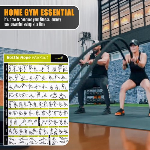 Battle Ropes for Home Gym,Battle Rope 1.5" 30 FT Length,Heavy Exercise Ropes for Workout,for Strength Training Workout Rope,for Workouts Building Muscle Gym Ropes (1.5Inch-30TF)