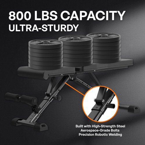 VIVALUZ Adjustable Weight Bench, Bench Press Full Body Workout, Quick Fold Space Saving, Workout Bench for Home Gym Strength Training