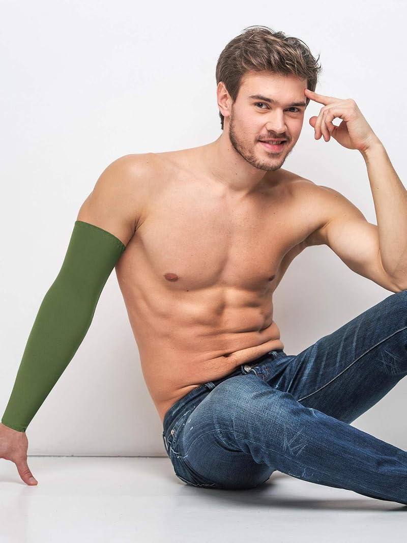 Bememo 9 Pairs Unisex UV Protection Arm Sleeves - Black, Army Green, Camouflage