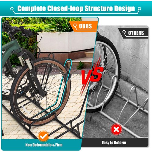 Floor Bike Stand for 5 Bikes, Bike Rack Safeguard Disc Brakes & Derailleurs, Waterproof Bike Holder Road/Kids/MTB Bicycles, Fits 12"-29" Tires, Upgraded 0.63" Steel Tubes, for Indoor Outdoor Garage