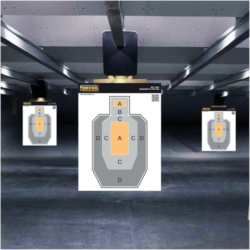 BBOSS TARGETS USPSA/IPSC Training Target, 8x8in, Precision Shooting Practice
