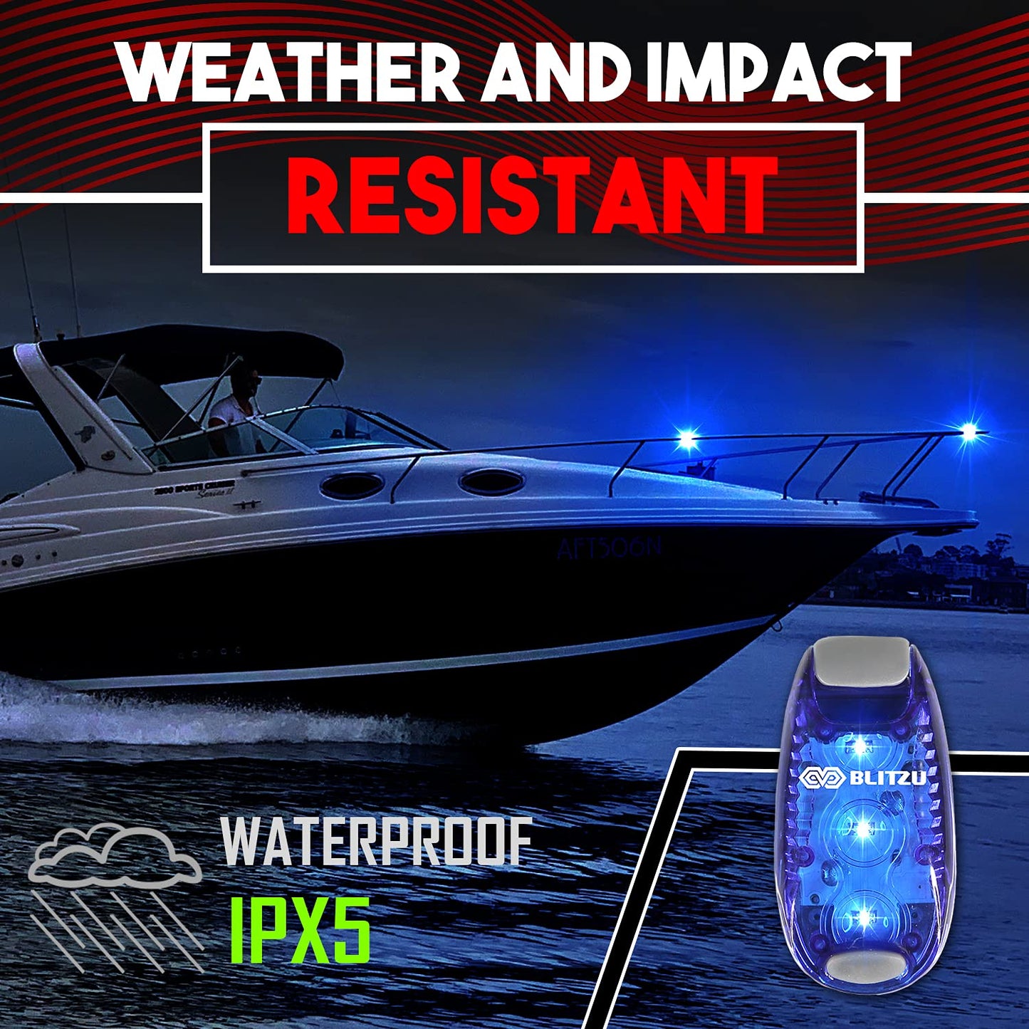 4 Pack LED Safety Light, Clip on Reflective Gear Lights for Walking at Night, Running, Jogging, High Visibility Strobe Light Accessories for Runners, Kids, Hiking, Kayak, Cycling, Camping, Boat Blue
