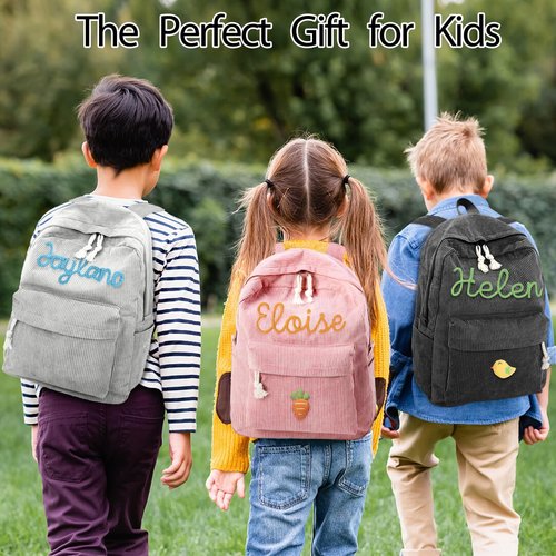 WBgjsnklbnl Custom Backpack with Name Personalized School Bookbag Bulk Customize for Kids Boy Girl Travel Camping Casual-Pink
