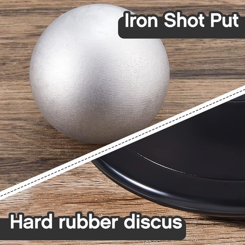Deekin 2 Pcs Shot Put Rubber Discus 1.6 kg Black Shot Put Ball for School Track and Field Discuses for Outdoor Practice Throwing(12 lb)