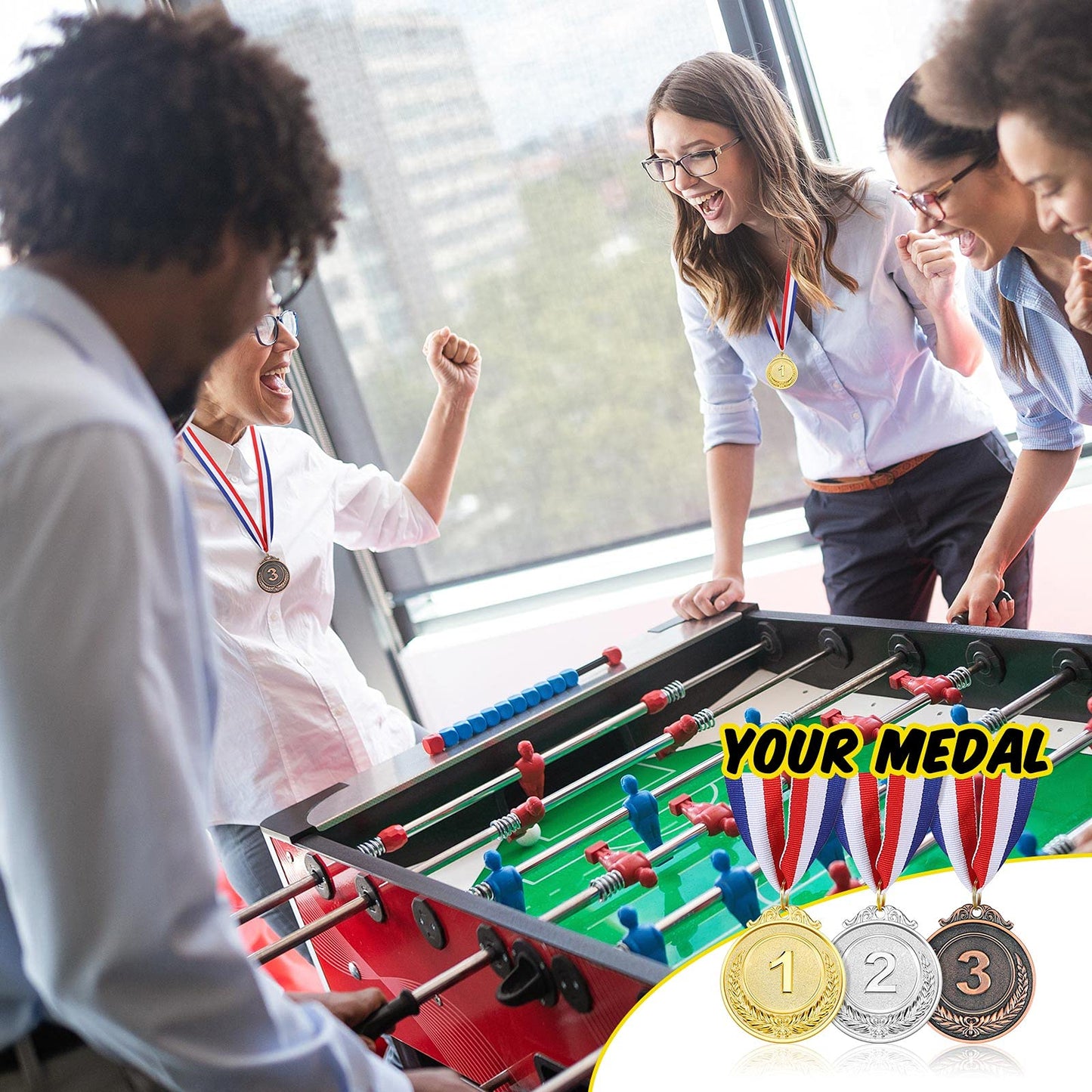 MTLEE 30 Pieces Gold Silver Bronze Award Medals Competition Style Winner Award Medals Metal Medals Prizes with Neck Ribbon for Competitions Party Homework School Bar Costume Parties