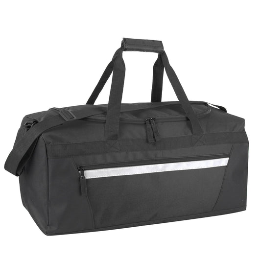 40 Liter, 22 Inch Reflective Duffle Bag with Shoulder Strap for Men, Women, Travel (Black)