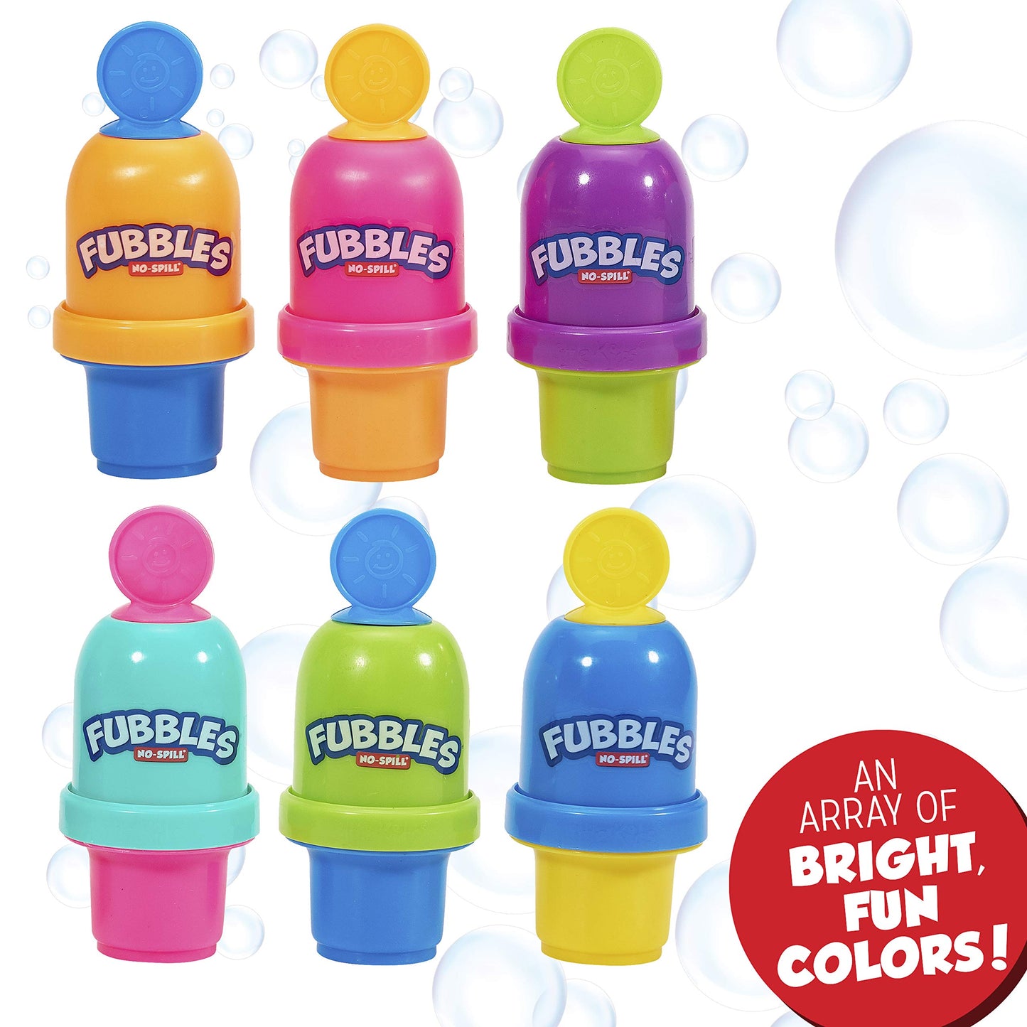 Little Kids Fubbles No-Spill Mini Bubble Tumbler (3 Pack), Multi (99630)