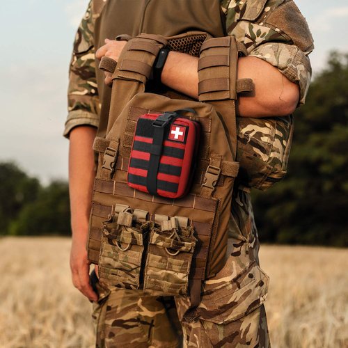 Gonex MOLLE Medical Pouch EMT First Aid Pouch Rip-Away IFAK Tactical Utility Pouch for Outdoor Activities Medical Supplies (Bag Only), Red