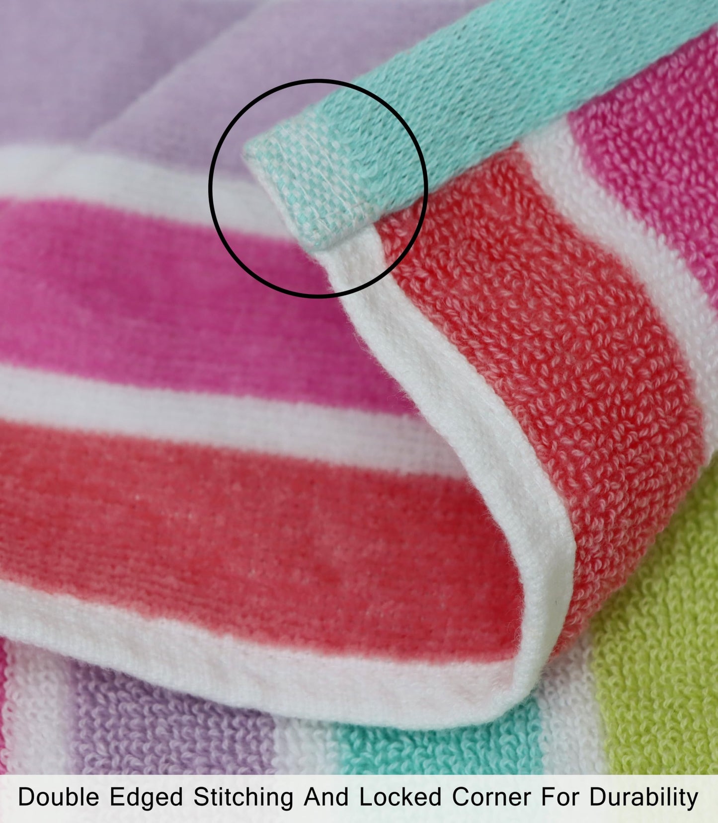 COTTON CRAFT Oversized Beach Towel - 2 Pack XL 39 x 68 inches Big & Huge Beach Blanket Towel - 100% Cotton Dobby Terry Velour Stripe - Super Soft Luxury - Pool Picnic Bath - Pink Multi