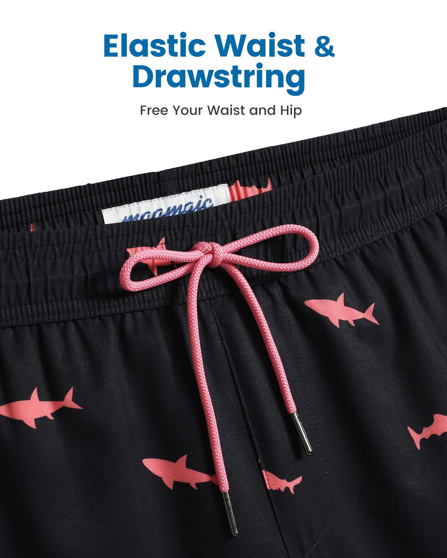 maamgic Swim Trunks Men 2 in 1 Mens Bathing Suit 7 Inch Quick Dry Mens Swimming Trunks with Zipper Pockets