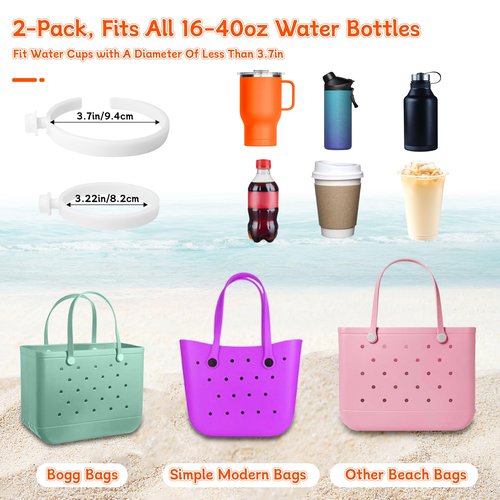 Bogg Bag Cup Holder for Stanley 30oz 40oz, Drink Holder Compatible Bogg/Simple Modern Beach Tote Bags, Adjustable Water Bottle Holder Attachment, Bogg Bag Accessories