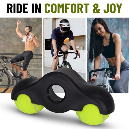4 Pack Rocker Feet Adapters for Indoor Bike Cycling with Tennis Balls, Thick Injection-Molded Accessory for Bicycle Smart Trainers to Makes Your Indoor Riding More Comfortable (Adapters - 8 Balls)