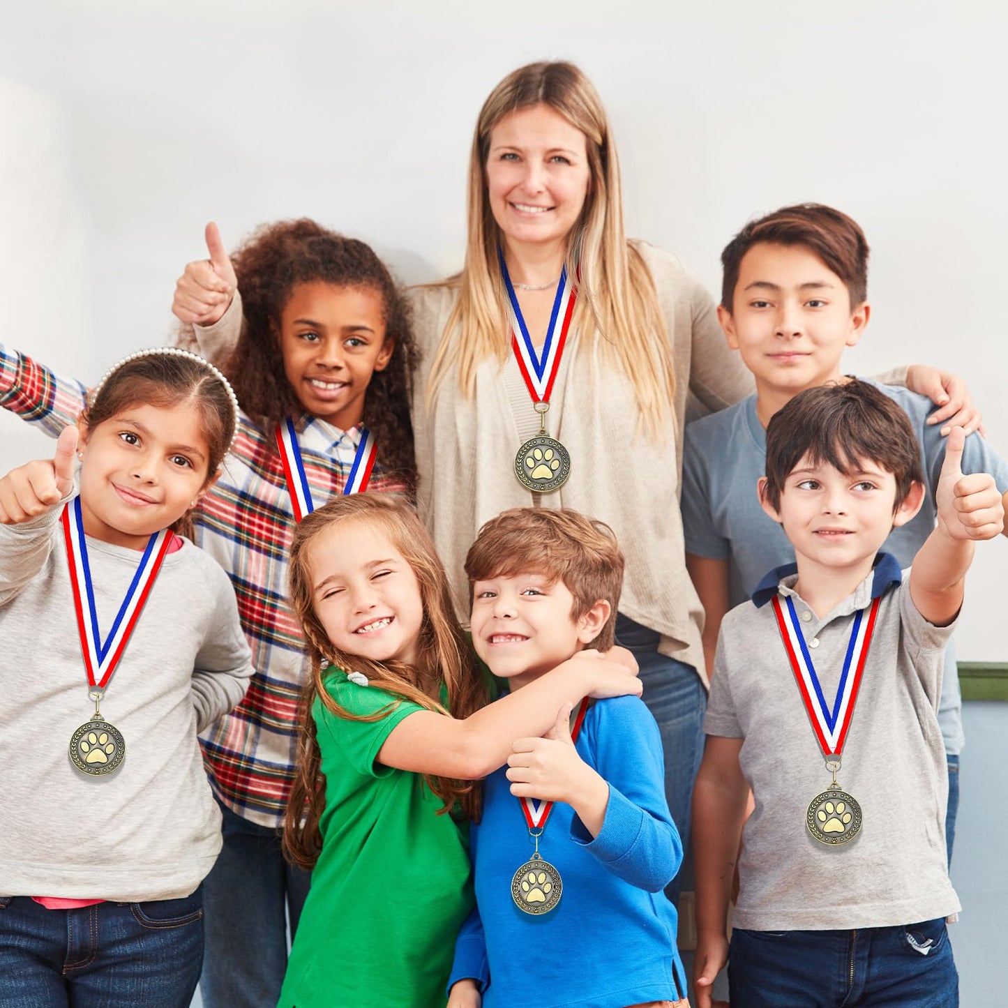 Quelay 30 Pcs 2'' Gold Medals for Awards,Winner Encourage Team Participation for Kids Adults Trophy Award Prize Gift Competitions Graduation Party(Paw Print Medals)