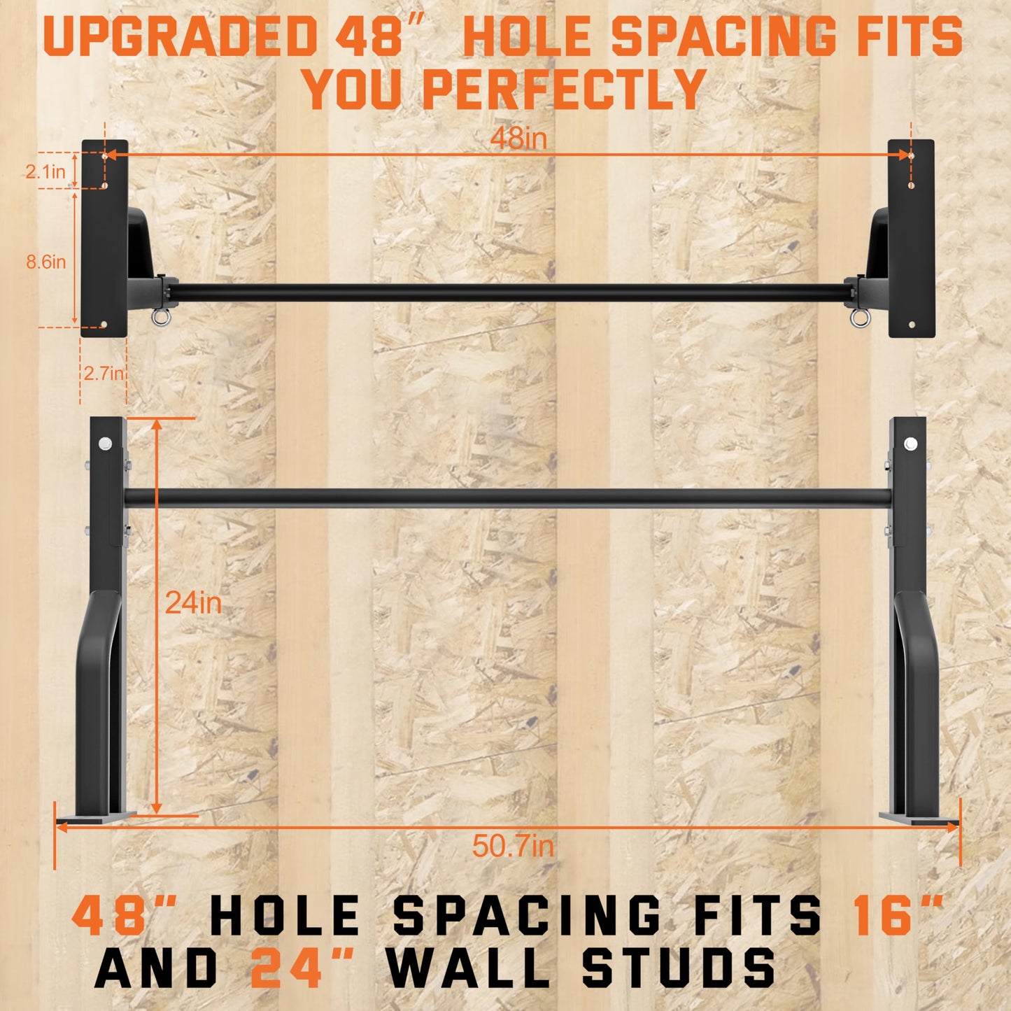 2025 Upgrade Pull Up Bar Wall Mounted - 600 lbs Heavy Duty Strength Training Pull-Up Bars, Ideal Rogue Pull Up Bar for Home and Commercial Gym, Easy Installation Chin Up Bar, Versatile Garage Pullup Bar