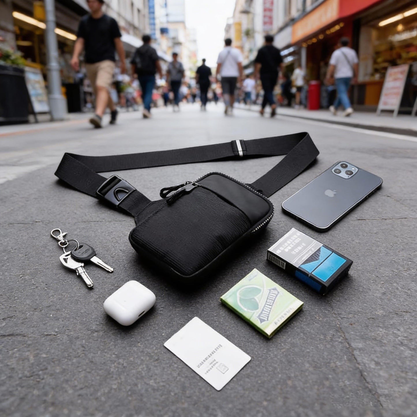 Casecret Small Crossbody Bag for Men Women Mini Sling Bag Trendy Casual Waterproof Phone Bag Chest Fanny Pack for Travel Sport Running