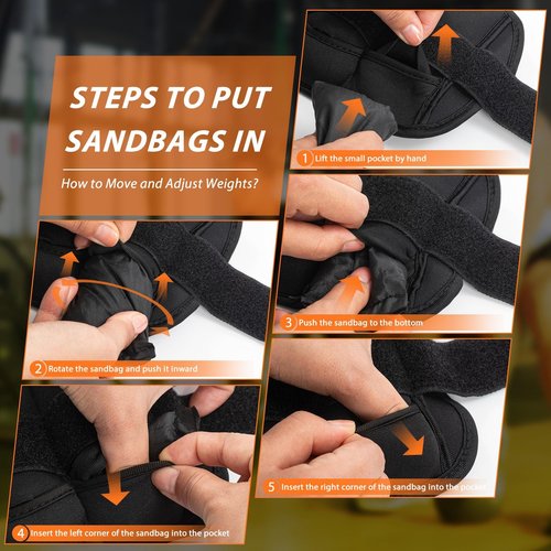 Wolliwa Adjustable Ankle Weights for Women Men 1 Pair 2 4 6 8 10 Lbs Weighted Ankle Wrist Weights with Removable Weights Straps Gym,Workout,Walking,Jogging,1-5 lbs Each Ankle,1 Pair 2-10 lbs (Black, ‎10 lbs/Pair‎ (5 lbs each))