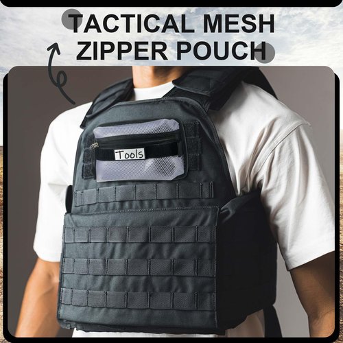 Aliceset 2 Pcs Tactical Pouch Admin Pouch Tactical Bag Insert Panel Organizer with Writable Patches, Molle Panel Accessories Utility Storage Pocket Accessories with Hook Fasteners for Vest Backpack